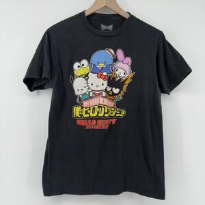 Hello Kitty‎ My Hero Academia Shirt Black Men M T-Shirt Graphic Anime Sanrio